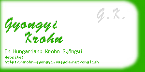 gyongyi krohn business card